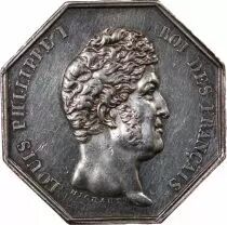 France Notaires, Paris, Louis-Philippe Ier  Jeton Argent Poinçon Lampe (1832-1841)