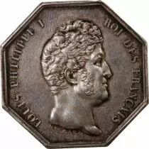 France Notaires, Paris, Louis-Philippe Ier  Jeton Argent Poinçon Proue (1842-1845)