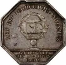 France Notaires, Paris, Louis-Philippe Ier  Jeton Argent Poinçon Proue (1842-1845)