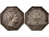 France Notaires, Paris, Louis-Philippe Ier  Jeton Argent Poinçon Proue (1842-1845)