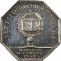 France Notaires, Paris, Napoleon III  Jeton Argent Poinçon Main (1845-1860)