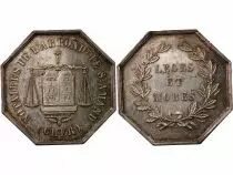 France Notaires, Saint-Amand  Jeton Argent Poinçon Corne (Après 1879)