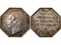 France Notaires, Versailles, Napoleon Iii  Jeton Argent Poinçon Main (1845-1860)