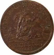 France Notaires De Paris  Jeton Cuivre 1665