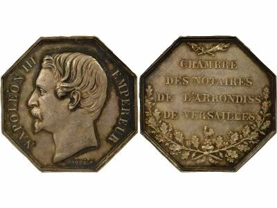 France Notaires de Versailles - Jeton Argent, Napol�on III - 1852 / 1860