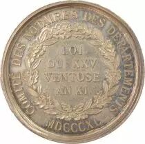 France Notarial Corps, Bonaparte - Silver Token - Bee (1860 / 1869)