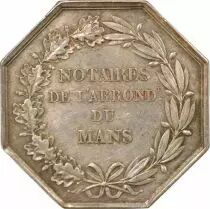 France Notaries, Le Mans - Silver Token - Lamp (1832 / 1841)
