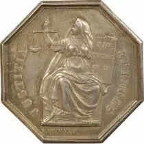 France Notaries, Tours - Silver Token - Hand (1845 / 1860)