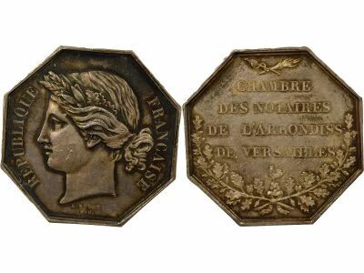 France Notaries of Versailles - Silver Token, IInd Republic - 1850 (1850 / 1852)