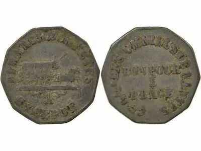 France Omnibus of Nantes - Zinc Token, Good for 1 Seat