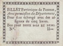 France Pézenas Billet Patriotique - 1792 - Non signé