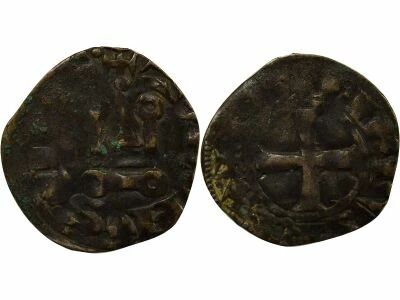 France Philip III / IV - Denier Tournois with Round O - 1280 / 1310
