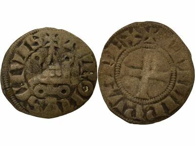 France Philip III / IV - Denier Tournois with Round O - 1280 / 1310