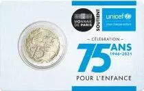 France Pi&egrave;ce 2 Euros Comm&eacute;mo. BU Coincard France 2021 - 75 ans de l\'UNICEF