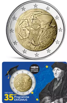 France Pi�ce 2 Euros Comm�mo. BU Coincard France 2022 - 35 ans du Programme ERASMUS