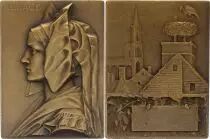 France Plaque Alsace - ND (1919) - Bronze par J.H. Prud\'Homme