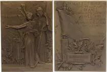 France Plaque en Bronze -  Banquet des Maires de France - 1900 par Vernon