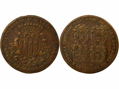 France Pr�v�t de Lyon - Jeton Cuivre, Beno�t Cachet de Montesan - 1707
