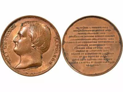 France Prince Napoleon - Copper Medal, Barr� - 1857