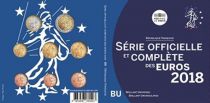 France Proof BU Set 2018 -  8 Euros coins 1 cent to 2  Euros