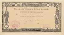 France Re&ccedil;u de versement d\'or pour la D&eacute;fense Nationale - 1916