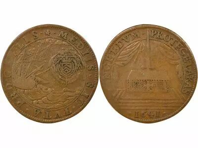 France Religion - Jeton Cuivre, Assembl�e du Clerg�, Prise d\'Arras - 1641