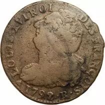 France Revolution Francaise, Constitution - 2 Sols Roi Des François 1792 R Orleans