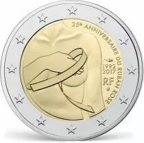 France Rouleau 25 x 2 Euros Comm&eacute;mo. France 2017 - Lutte contre le cancer du sein