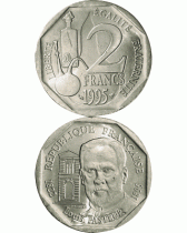 France Rouleau 25 x 2 Francs Comm&eacute;mo. Pasteur FRANCE 1995