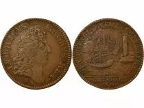 France Royal Galleys, Louis XVI - Copper Token - 1691