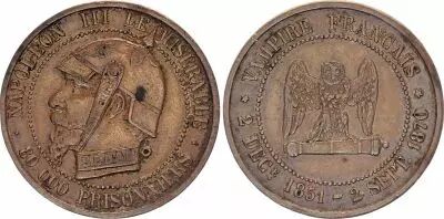 France Satirical coin Napol�on III - 5 cts size - Sedan 1870