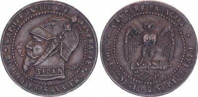 France Satirical coin Napol�on III - 5 cts size - Sedan 1870