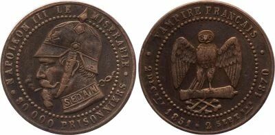 France Satirical medal - Napoleon III - Defeat at Sedan - 1870
