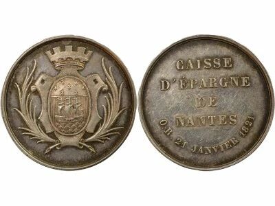 France Savings Bank of Nantes - Silver Token - Hand (1845 / 1860)