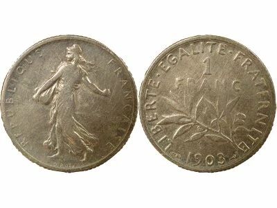 France Seed Sower - Silver Franc - 1903 Paris