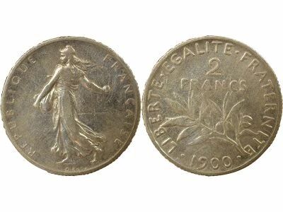 France Semeuse - 2 Francs Argent - 1900 Paris