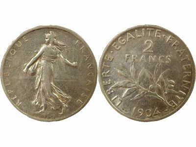 France Semeuse - 2 Francs Argent - 1904 Paris