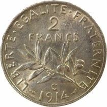France Semeuse - 2 Francs Argent - 1914 C Castelsarrasin