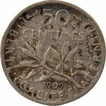 France SEMEUSE - 50 CENTIMES ARGENT 1909