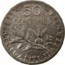 France Semeuse - 50 Centimes Argent 1911