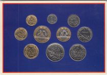France Série 10 pièces en francs 1994  - 1 centime à 20 Francs
