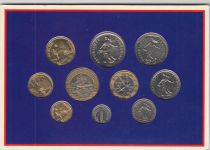 France Série 10 pièces en francs 1994  - 1 centime à 20 Francs
