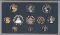 France S&eacute;rie 10 pi&egrave;ces en francs Belle Epreuve - 1998 - 1 centime &agrave; 100 Francs