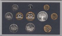 France Série 11 pièces en francs Belle Epreuve - 2001 - 1 centime à 100 Francs