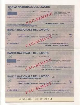 France S�rie 4 ch�ques de la Banca Nazionale del Lavoro - 1981