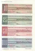 France Série 4 Spécimens Traveller-Check Banca Commerciale Italiana , 10.000, 25.000, 50.000 et 100.000 Lires
