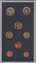 France Set 8 coins - 2002 in Euros 1 C TO 2 euros in proof quality