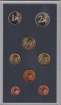 France Set 8 coins - 2002 in Euros 1 C TO 2 euros in proof quality
