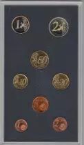 France Set 8 coins - 2002 in Euros 1 C TO 2 euros in proof quality