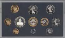 France Set in Proof condition 1998 - 11 coins - 1 centime to 100 francs - broken folder